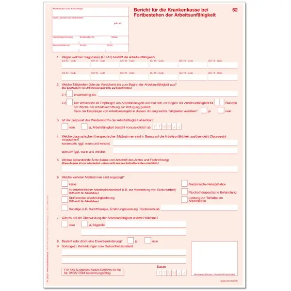 Krankenkasse formular
